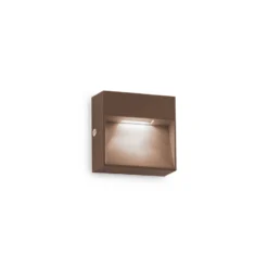 Ideal Lux Aplique de exterior LED Dedra, marrón, 10 x 10 cm