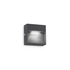 Ideal Lux Aplique de exterior LED Dedra, antracita, 10 x 10 cm