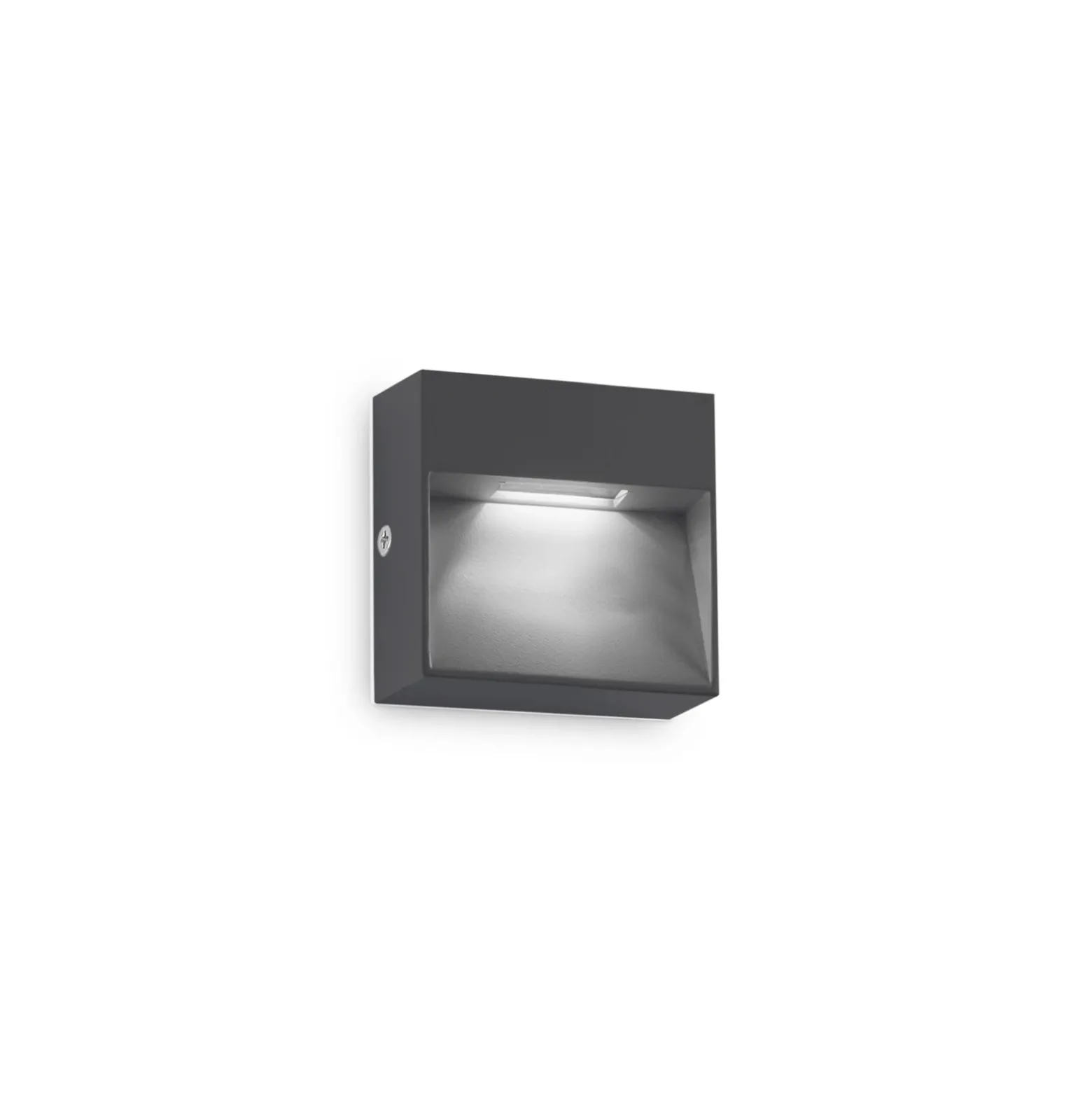 Ideal Lux Aplique de exterior LED Dedra, antracita, 10 x 10 cm