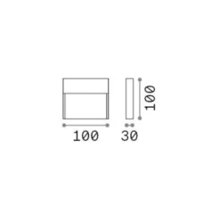 Ideal Lux Aplique de exterior LED Dedra, antracita, 10 x 10 cm