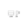 Ideal Lux Aplique de exterior LED Dedra, antracita, 10 x 6,5 cm
