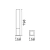 Ideal Lux Bolardo luminoso Edo square, marrón café, GX53