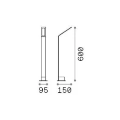 Ideal Lux bolardo luminoso LED negro 3.000 K altura 60 cm aluminio