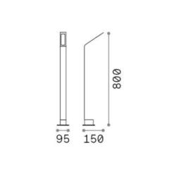 Ideal Lux bolardo luminoso LED Agos marrón 3.000 K Altura 80 cm aluminio