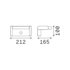 Ideal Lux LED aplique para exterior Swipe gris metal 3.000K