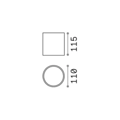Ideal Lux plafón Gun, gris, aluminio, IP44, GU10