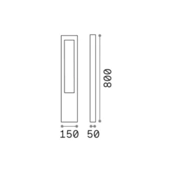 Ideal Lux Vega bolardo luminoso, marrón, aluminio, altura 80 cm