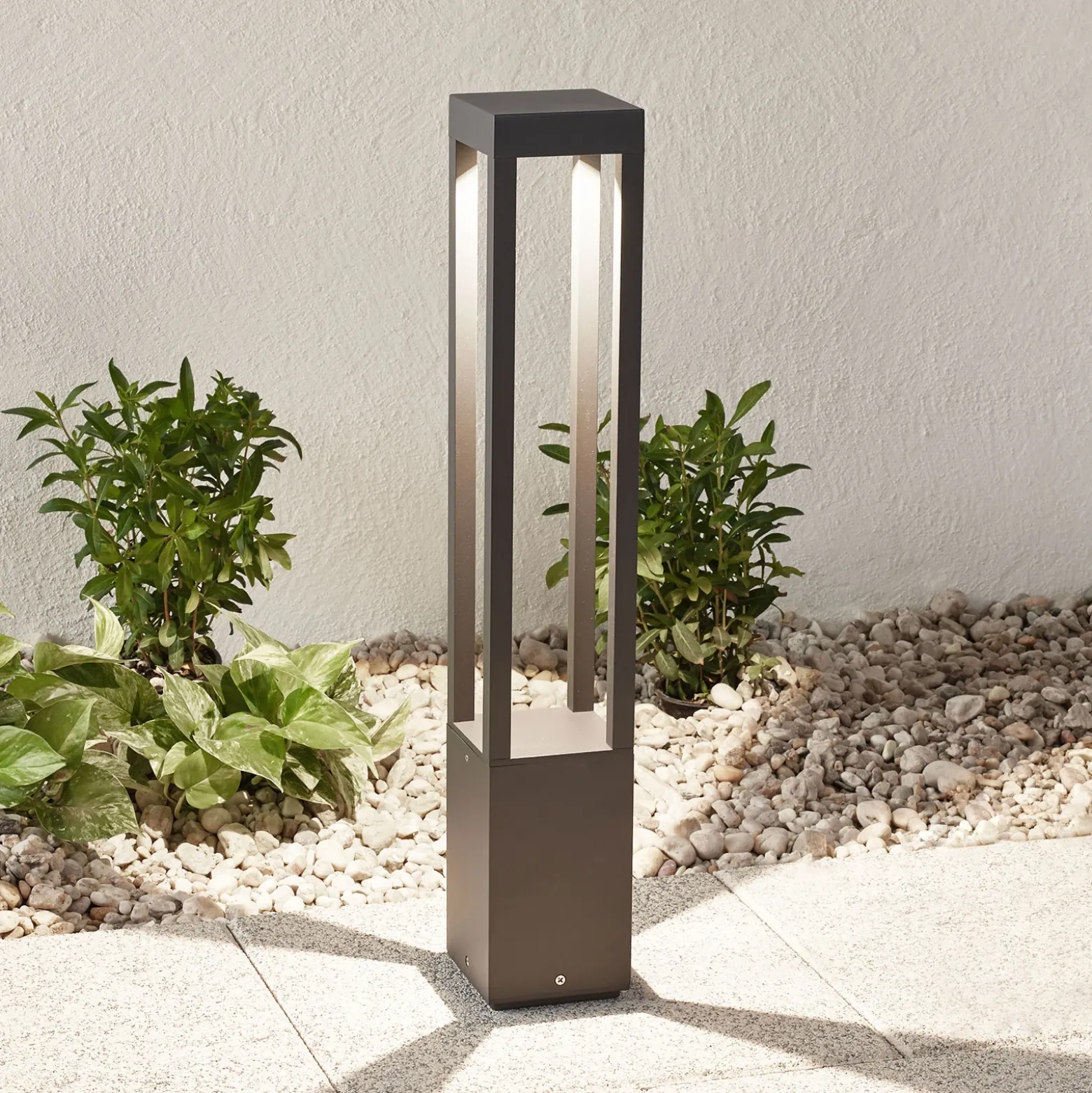 Iluminación de senderos LED Agra gris oscuro