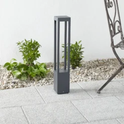 Iluminación de senderos LED Agra gris oscuro