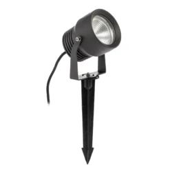 Irina foco exterior LED, piqueta de tierra, enchufe, gris, metal