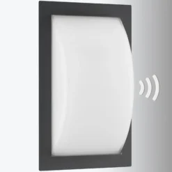 Ivett aplique para exterior, antracita, E27, detector de movimiento