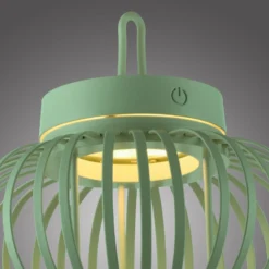 JUST LIGHT. Akuba lámpara de mesa LED recargable, verde, 22 cm, bambú
