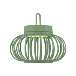 JUST LIGHT. Akuba lámpara de mesa LED recargable, verde, 22 cm, bambú