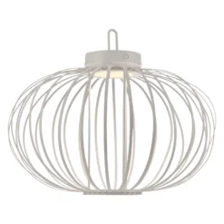 JUST LIGHT. Akuba lámpara de mesa LED recargable, blanco, 37 cm, bambú
