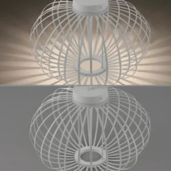 JUST LIGHT. Akuba lámpara de mesa LED recargable, blanco, 37 cm, bambú