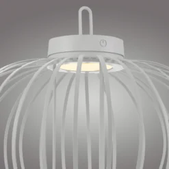 JUST LIGHT. Akuba lámpara de mesa LED recargable, blanco, 37 cm, bambú