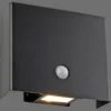 JUST LIGHT. Aplique para exterior Amin, batería recargable aluminio negro