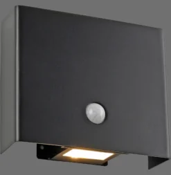 JUST LIGHT. Aplique para exterior Amin, batería recargable aluminio negro
