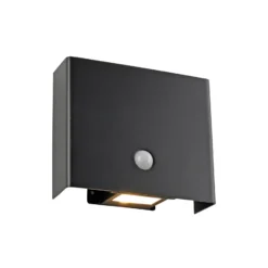 JUST LIGHT. Aplique para exterior Amin, batería recargable aluminio negro