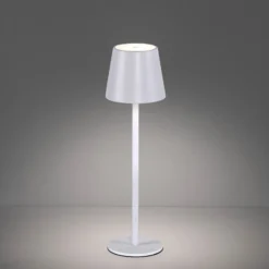 JUST LIGHT. Euria lámpara de mesa LED recargable, blanco, hierro, IP54