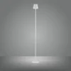 JUST LIGHT. Euria lámpara de pie LED recargable, blanca, hierro, IP54