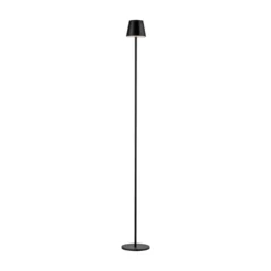 JUST LIGHT. Euria lámpara de pie LED recargable, negra, hierro, IP54