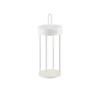 JUST LIGHT. Lámpara de mesa LED recargable Anselm, blanca, 28 cm, hierro
