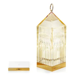 Kartell Lantern lámpara de mesa LED, ámbar IP54