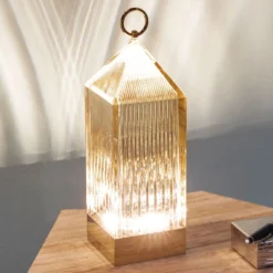 Kartell Lantern lámpara de mesa LED, ámbar IP54