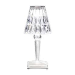 Kartell Lámpara de mesa LED recargable Battery, 26 cm, transparente, IP54