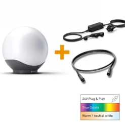 Kit de inicio STEINEL Sphera C blanco/antracita 40 cm RGBWW IP65