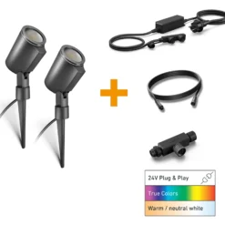 Kit de inicio STEINEL Spot C, antracita, aluminio, IP65, RGBWW