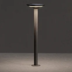 KLEWE Bolardo luminoso LED solar Keope, antracita, altura 80 cm, IP65