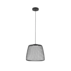 Lampára colgante exterior LED Lucande Korvyn, negra, Ø 50 cm, regulable por