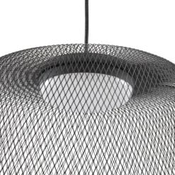 Lampára colgante exterior LED Lucande Korvyn, negra, Ø 50 cm, regulable por
