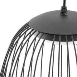 Lampára colgante exterior LED Lucande Richi, negra, Ø 35 cm, atenuable