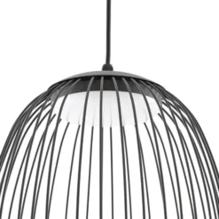Lampára colgante exterior LED Lucande Richi, negra, Ø 35 cm, atenuable