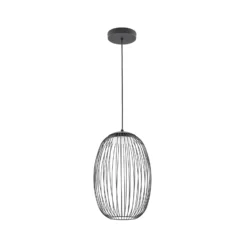 Lampára colgante exterior LED Lucande Richi, negra, Ø 35 cm, atenuable