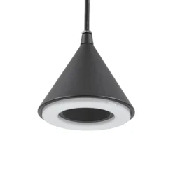 Lampára colgante exterior LED Lindby Soran, Ø 15 cm, negra, IP44