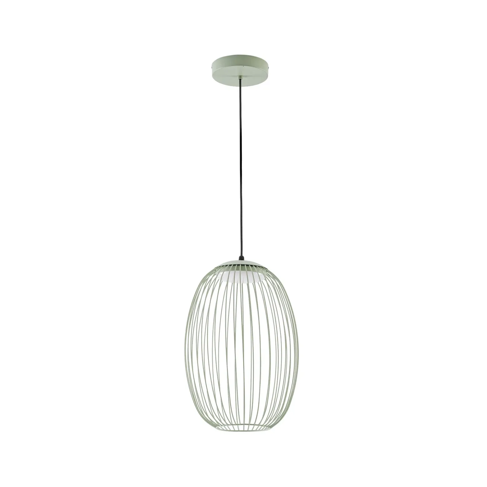 Lampára colgante exterior LED Lucande Richi, verde, Ø 35 cm, atenuable