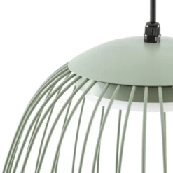 Lampára colgante exterior LED Lucande Richi, verde, Ø 35 cm, atenuable