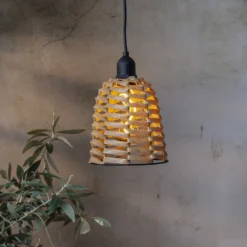Lampára colgante exterior LED Twine marrón Plástico Ø 15 cm Batería