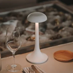 LEDS-C4 Lámpara de mesa LED Portobello, blanca, atenuador, ABS