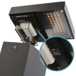 Lerna bolardo luminoso LED, altura 100 cm, CCT, gris, enchufes