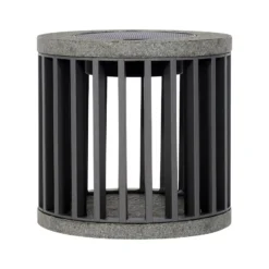 Les Jardins Lámpara de mesa solar LED Halo, gris, aluminio/granito