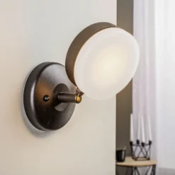 Lindby Amya aplique exterior de aluminio, redondo