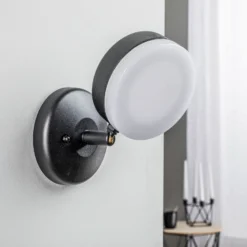 Lindby Amya aplique exterior de aluminio, redondo