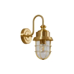 Lindby aplique de exterior Adalie, color latón, acero inoxidable