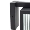 Lindby Aplique de exterior Bolgar, negro, metal, cristal, 15 cm