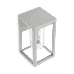 Lindby aplique de exterior Estami, plateado, metal, 27 cm